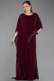 Long Plum Chiffon Plus Size Evening Gown ABU6179