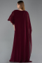 Long Plum Chiffon Plus Size Evening Gown ABU6179
