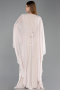 Long Beige Chiffon Plus Size Evening Dress ABU6180