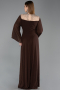 Long Brown Chiffon Plus Size Evening Gown ABU6182