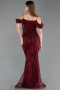 Long Burgundy Beaded Evening Dress ABU6190