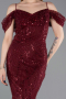 Long Burgundy Beaded Evening Dress ABU6190