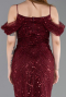Long Burgundy Beaded Evening Dress ABU6190
