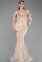 Long Gold Beaded Evening Dress ABU6190