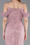 Long Powder Color Beaded Evening Dress ABU6190