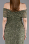 Light Khaki Long Beaded Evening Dress ABU5694