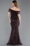 Brown Long Beaded Evening Dress ABU5694
