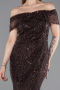 Brown Long Beaded Evening Dress ABU5694