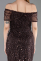Brown Long Beaded Evening Dress ABU5694