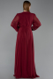 Burgundy Long Chiffon Plus Size Evening Dress ABU3075