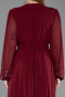 Burgundy Long Chiffon Plus Size Evening Dress ABU3075