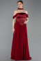 Burgundy Long Chiffon Evening Dress ABU5327