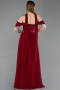 Burgundy Long Chiffon Evening Dress ABU5327