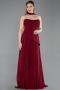 Burgundy Long Chiffon Prom Gown ABU5763