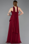 Burgundy Long Chiffon Prom Gown ABU5763