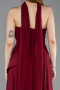 Burgundy Long Chiffon Prom Gown ABU5763