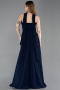 Navy Blue Long Chiffon Prom Gown ABU5763