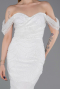 White Long Beaded Evening Dress ABU5557