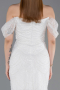 White Long Beaded Evening Dress ABU5557