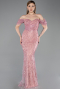 Powder Color Long Beaded Evening Dress ABU5557