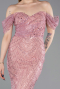 Powder Color Long Beaded Evening Dress ABU5557