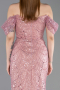 Powder Color Long Beaded Evening Dress ABU5557