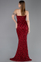 Burgundy Long Scaly Evening Dress ABU5701