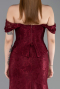 Burgundy Long Dantelle Evening Dress ABU5609