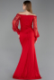 Red Long Dantelle Mermaid Prom Dress ABU5890