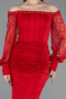 Red Long Dantelle Mermaid Prom Dress ABU5890