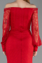 Red Long Dantelle Mermaid Prom Dress ABU5890