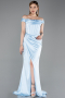 Light Blue Long Satin Evening Dress ABU5976