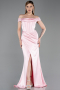 Powder Color Long Satin Evening Dress ABU5976