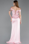 Powder Color Long Satin Evening Dress ABU5976