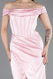 Powder Color Long Satin Evening Dress ABU5976