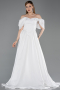 Long White Evening Dress ABU6191