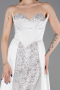 Long White Satin Evening Dress ABU6193
