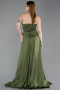 Long Olive Drab Satin Evening Dress ABU6193