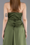 Long Olive Drab Satin Evening Dress ABU6193