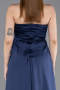 Long Navy Blue Satin Evening Dress ABU6193