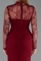 Long Burgundy Mermaid Evening Gown ABU6194