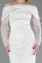 Long White Beaded Evening Dress ABU6186