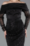 Long Black Beaded Evening Dress ABU6186