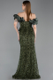 Olive Drab Long Scaly Mermaid Prom Dress ABU5780
