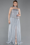Anthracite Long Chiffon Evening Dress ABU5786