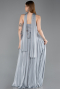 Anthracite Long Chiffon Evening Dress ABU5786