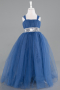 Grey-Indigo Long Girl Dress ABU3031
