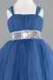 Grey-Indigo Long Girl Dress ABU3031