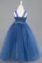 Grey-Indigo Long Girl Dress ABU3031