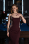 Long Cherry Colored Mermaid Evening Gown ABU6168